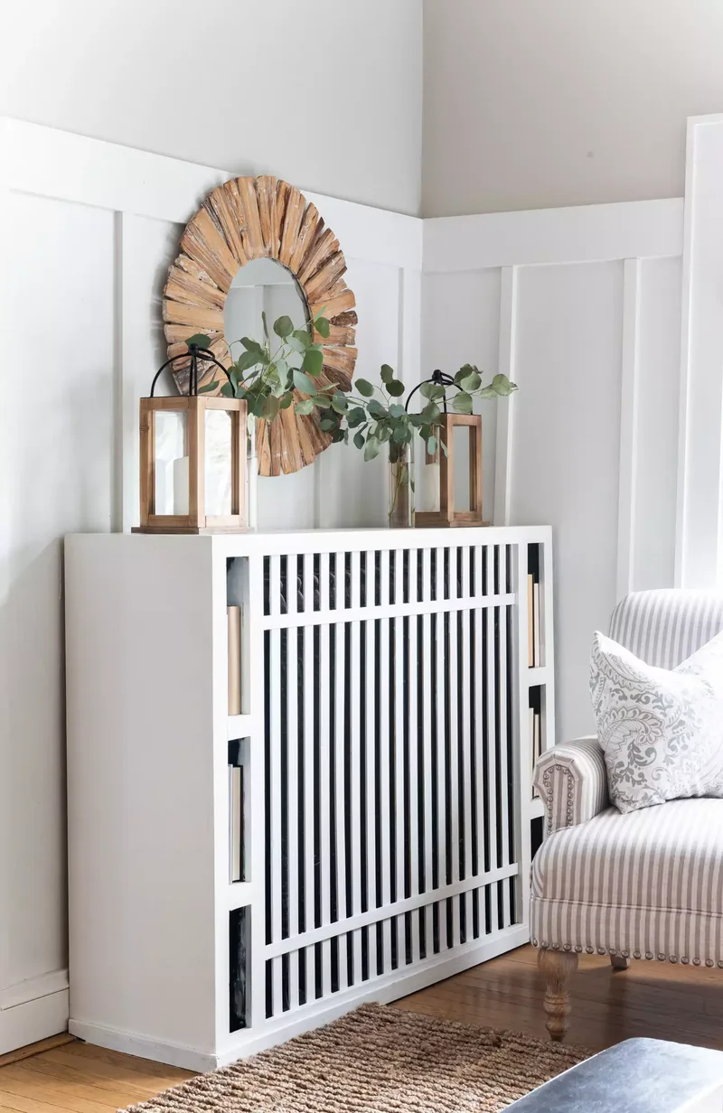 17 Beautiful DIY Radiator Cover Ideas for Your Home 13 Secluded Bookshelf