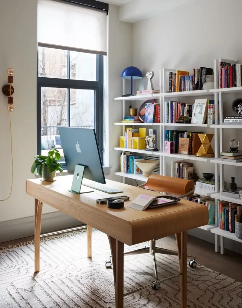 45 Home Office Decor Tips to Enhance Productivity & Style 14 Set Up a Library Wall