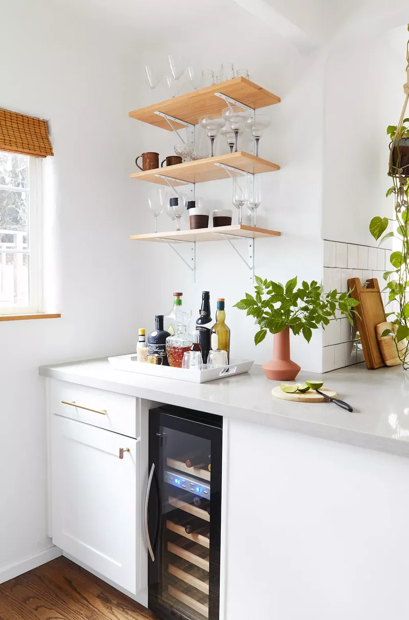 60 Smart Kitchen Cabinet Organization Ideas You'll Love 53 Set Up a Mini Bar