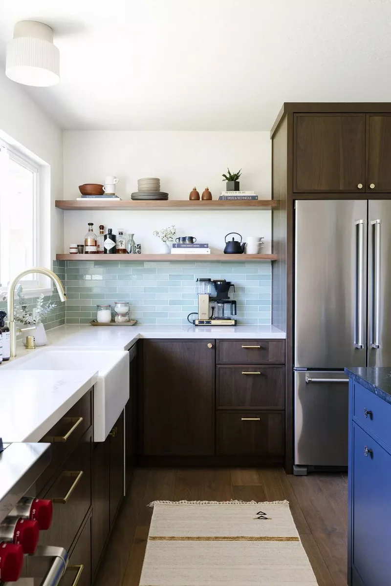 Shiny Brass with Dark Wood