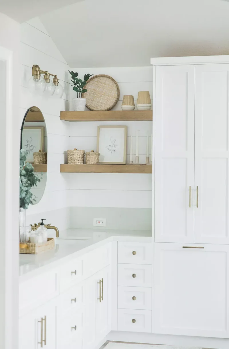30 Neutral Bathroom Designs That Feel Timeless & Serene 8 Shiplap Neutral Bathroom