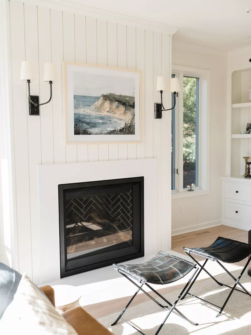 47 Shiplap Fireplace Designs for Every Style and Space 8 Shiplap Wall Sconces