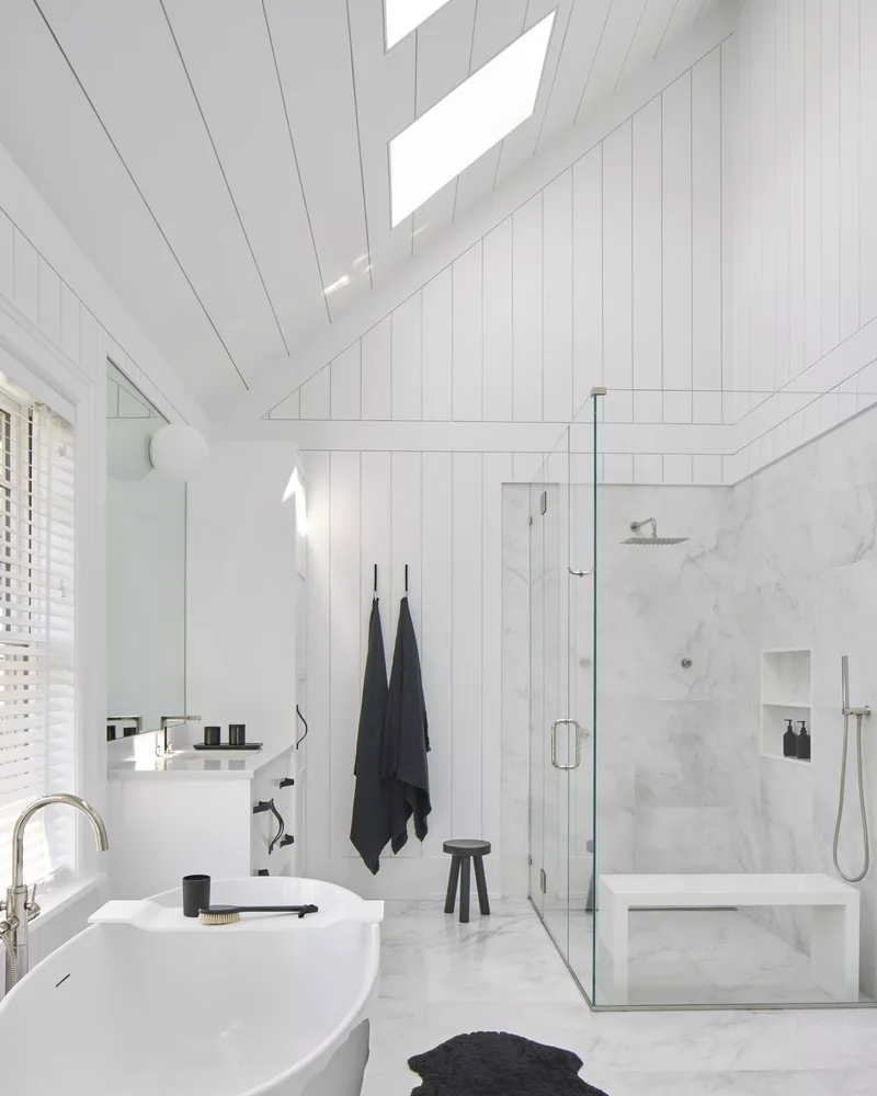 39 Shiplap Bathroom Designs From Farmhouse to Modern Style 14 Shiplap and Marble Bathroom