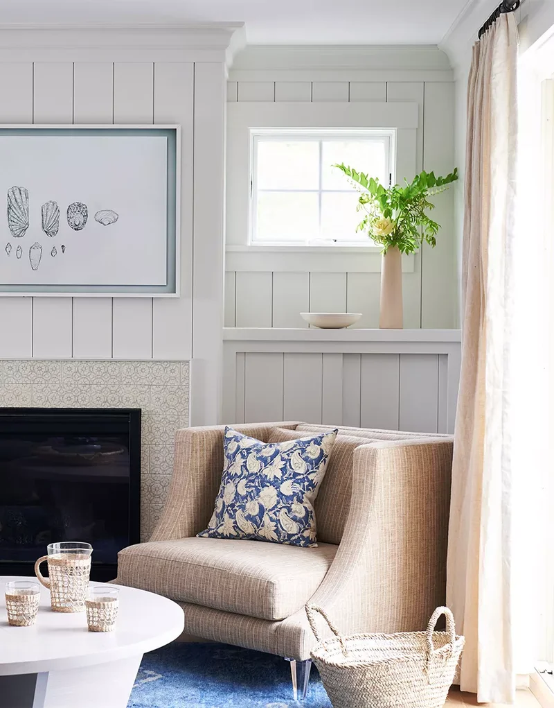 47 Shiplap Fireplace Designs for Every Style and Space 13 Shiplap and Patterned Tile