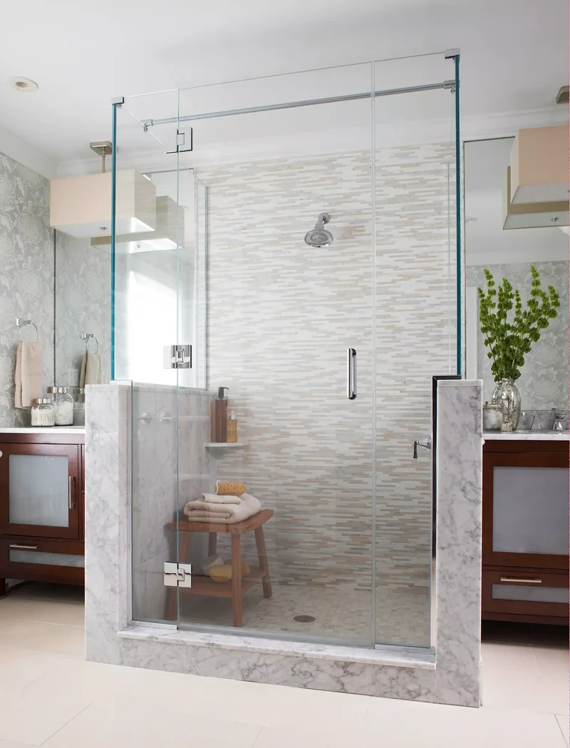 22 Stunning Bathroom Shower Designs for Your Dream Space 18 Shower with Partial Walls