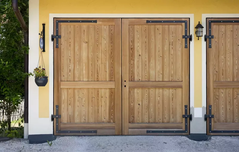 52 Stunning Garage Door Ideas to Boost Your Curb Appeal 35 Side-Hinged Wood Doors