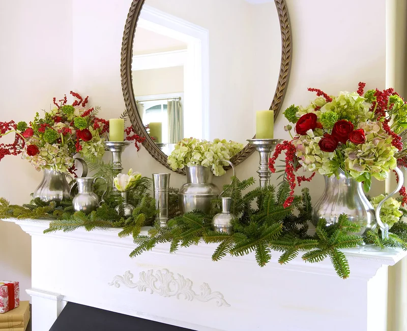 53 Stunning Christmas Mantel Decor Ideas for Your Home 36 Silver Christmas Mantel