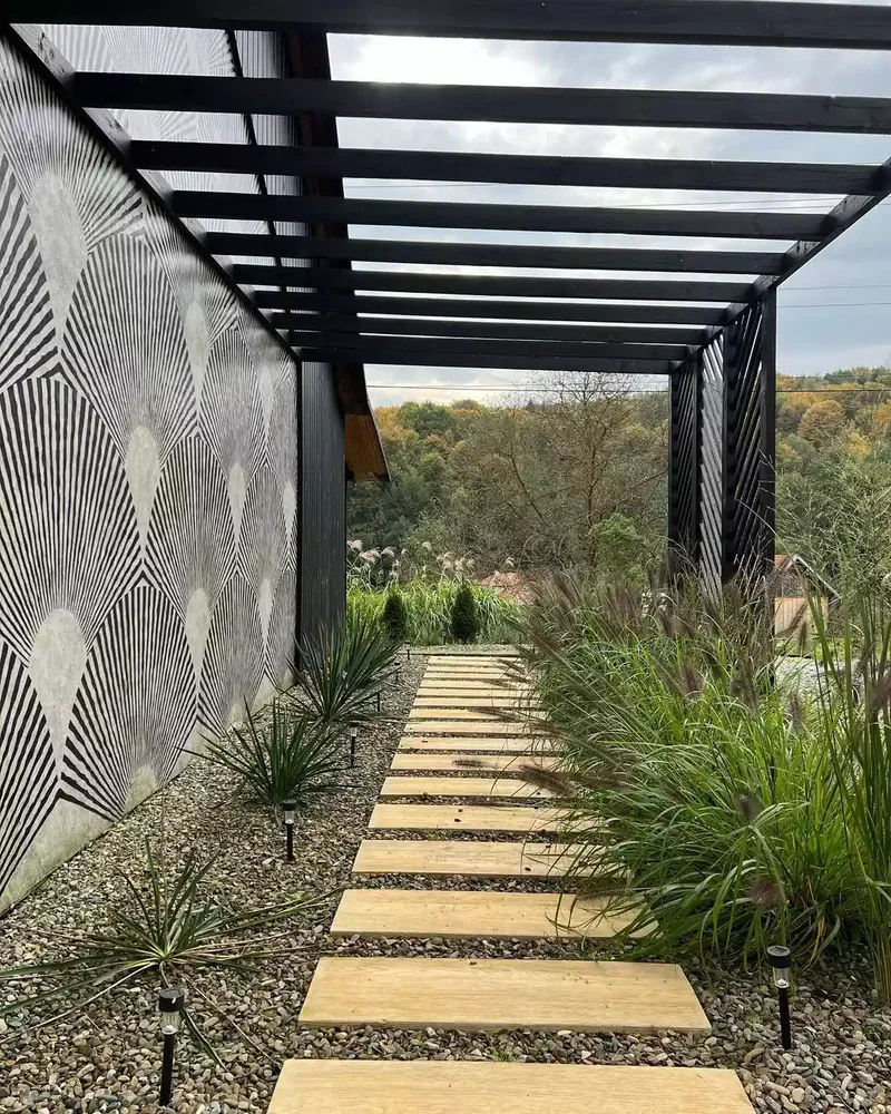 Simple Wood Plank Pathway