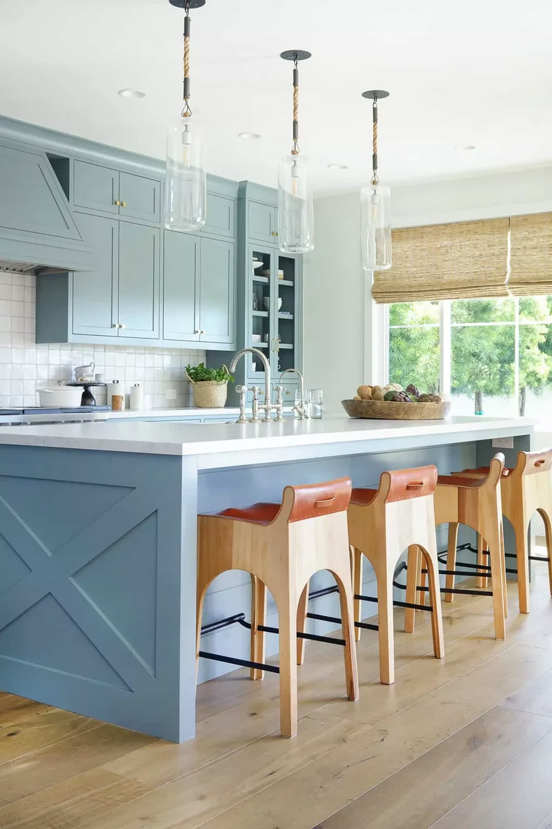Sky Blue Kitchen Island