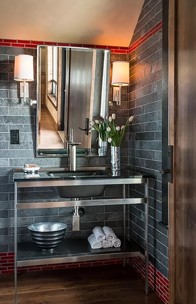 Sleek Stainless Steel Vanity