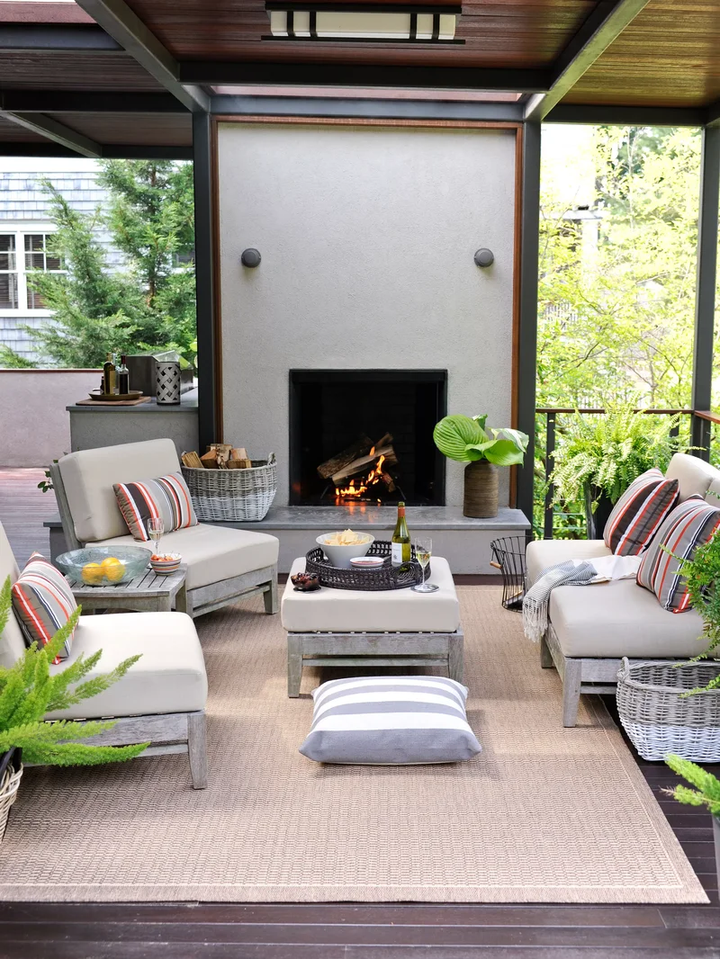 39 Outdoor Fireplace Designs for Your Cozy Retreat Space 38 Sleek and Minimal Outdoor Fireplace