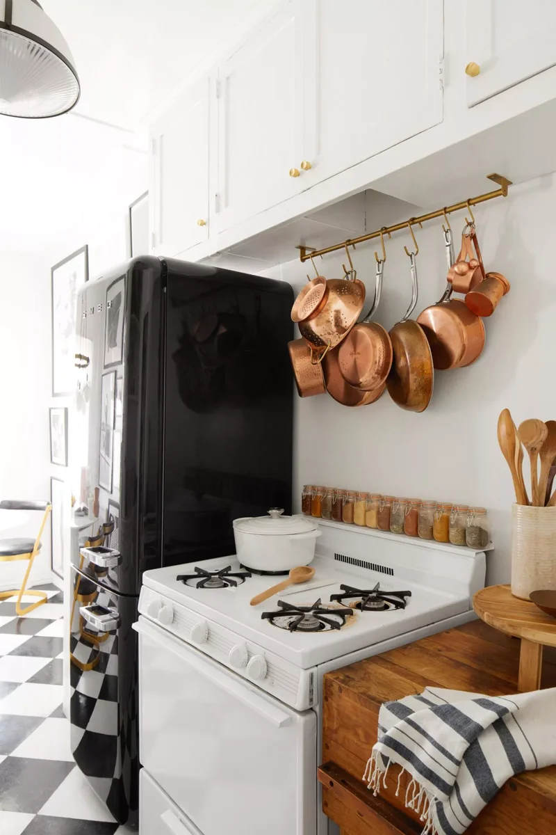 15 Stylish Pot Rack Ideas to Organize Your Cookware 6 Small Pot Rack