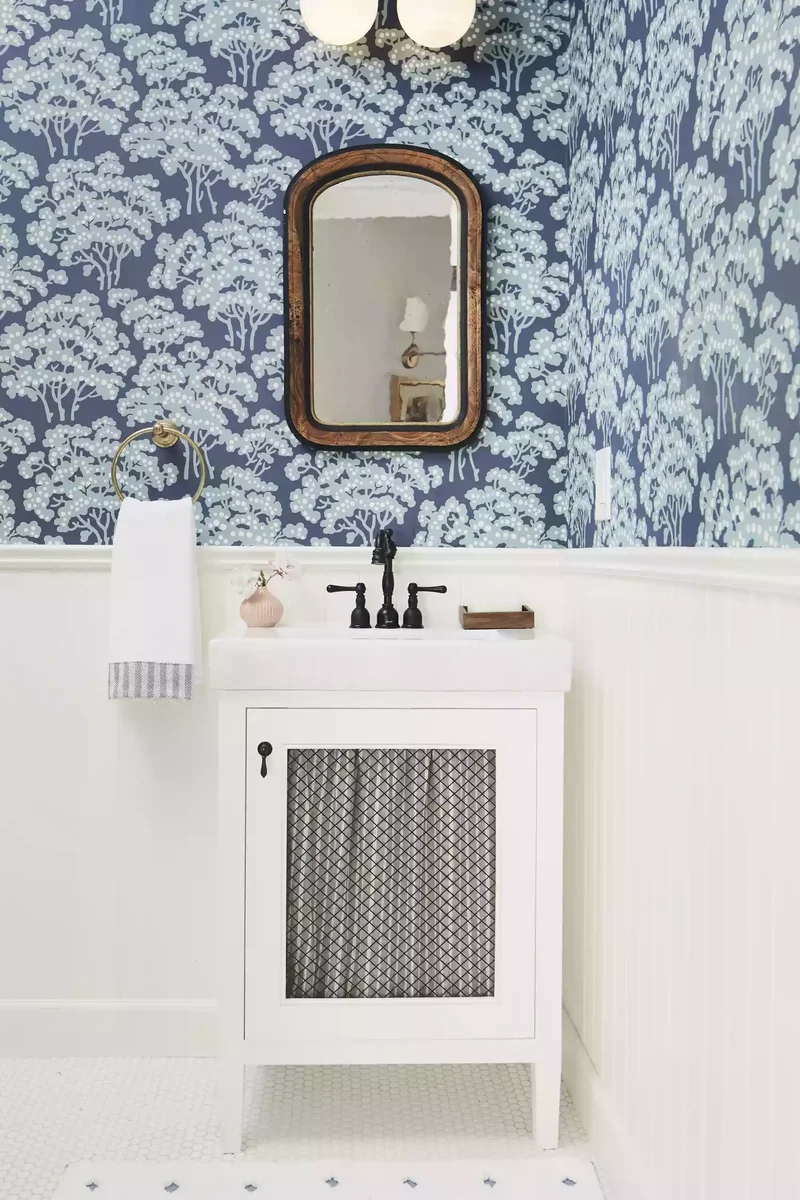 Small Vanity With a Decorative Door