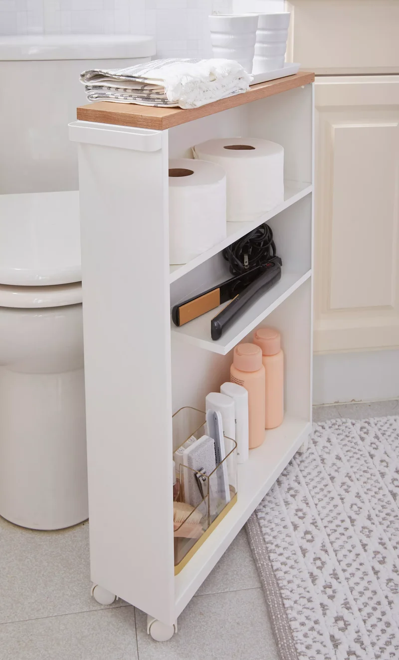 26 Smart Bathroom Shelf Ideas for Organized Toiletries 12 Sneak in Slim Storage