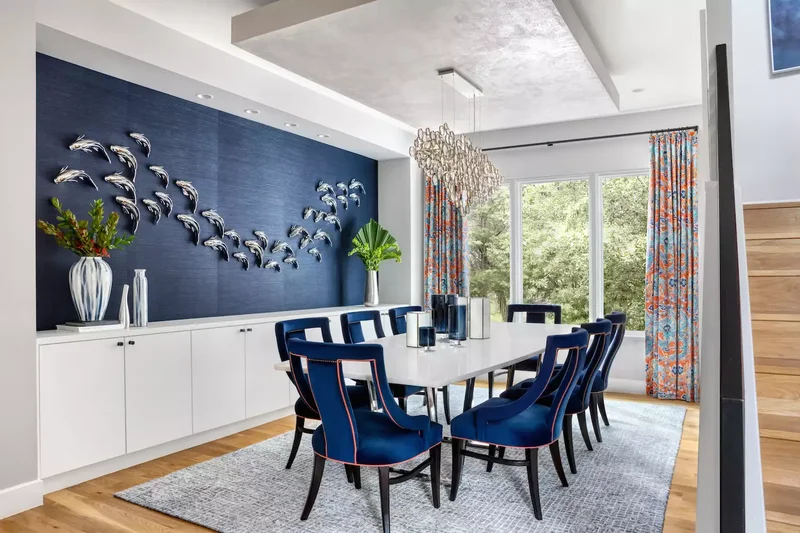 40 Beautiful Blue Dining Rooms You'll Want to Recreate 27 So Sculptural