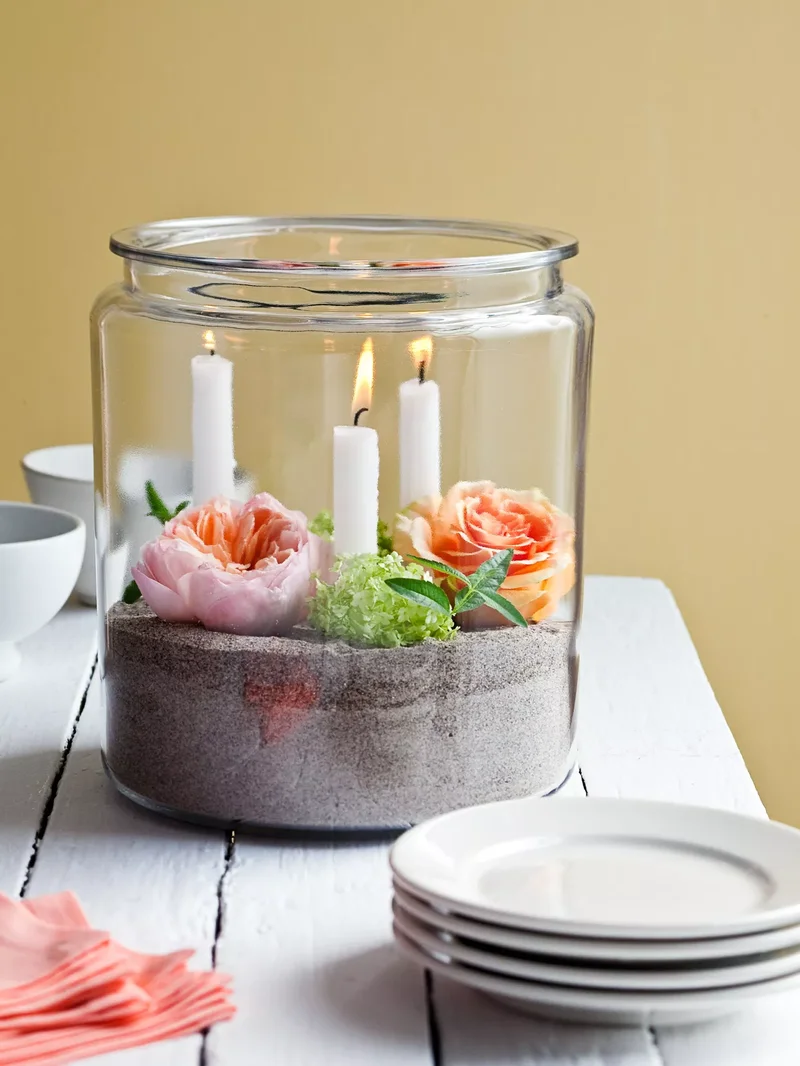 42 Easter Centerpiece Ideas and Table Decor for Spring 42 Spring Flowers and Candles Centerpiece