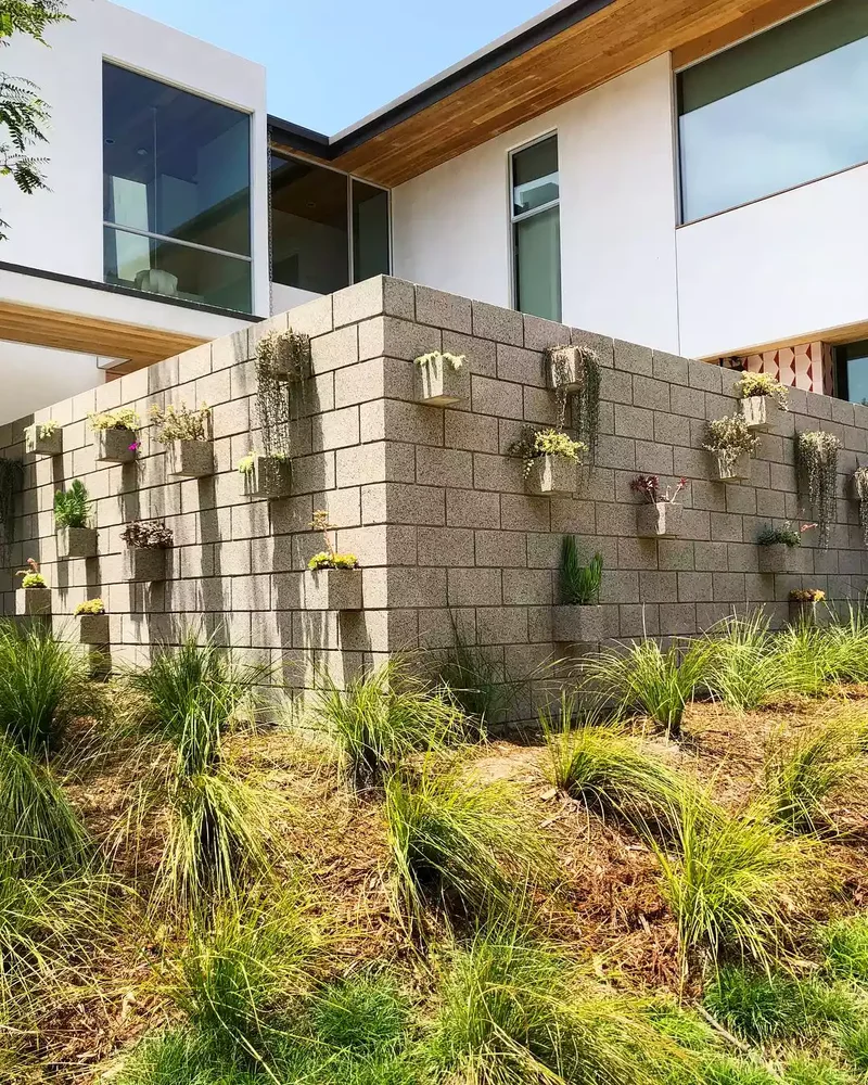 Sprinkle Cinderblock Planters on a Wall