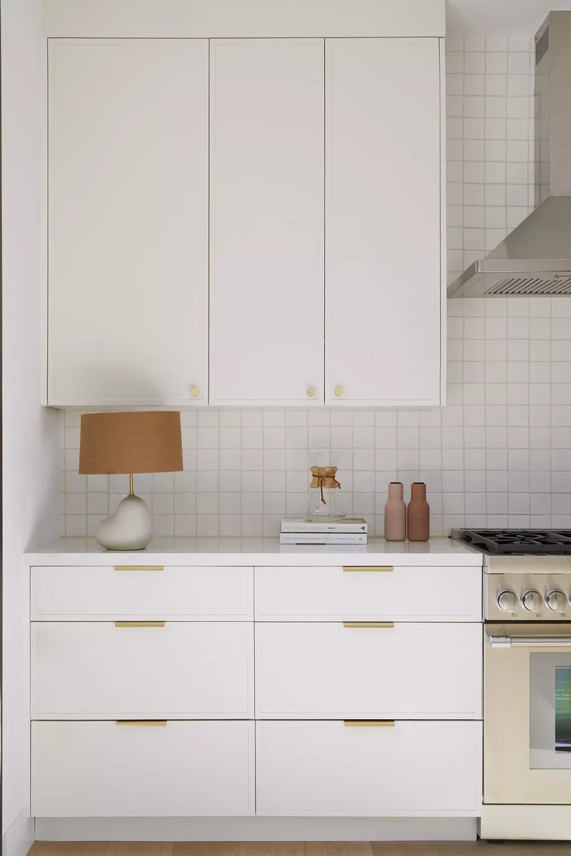 Square White Tile Backsplash