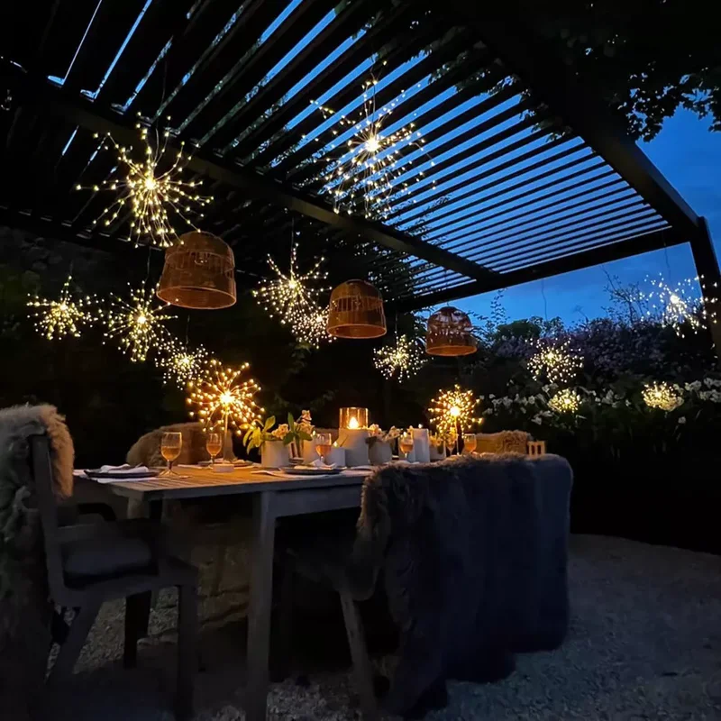 15 Pergola Lighting Ideas to Illuminate Your Outdoor Space 12 Starburst Lights