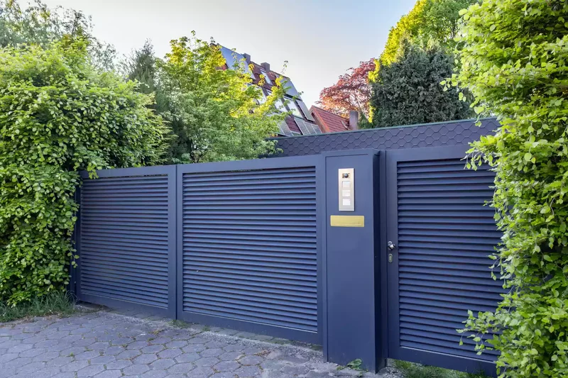 35 Beautiful Driveway Gate Ideas for Any Home Style 23 Steel Gate With Security