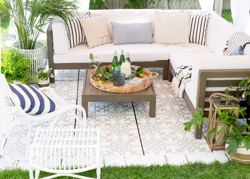 65 Outdoor Patio Decor Ideas to Elevate Your Backyard 17 Stencil the Floor