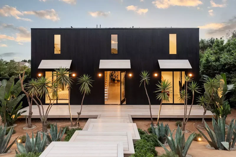 30 Front Walkway Ideas That Create a Stunning Entrance 18 Stepped Wood Walkway