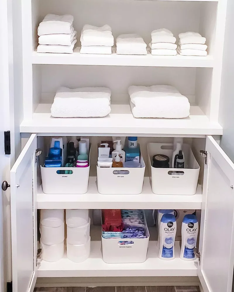 24 Smart Ways to Organize Your Bathroom Closet Beautifully 15 Stick With Simple Solutions