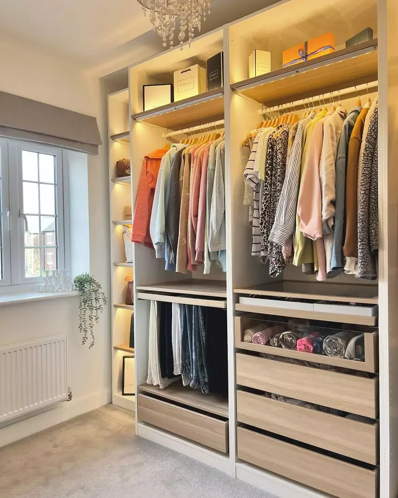 15 Closet Lighting Ideas to Illuminate Your Wardrobe Space 12 Stick on Some Strips