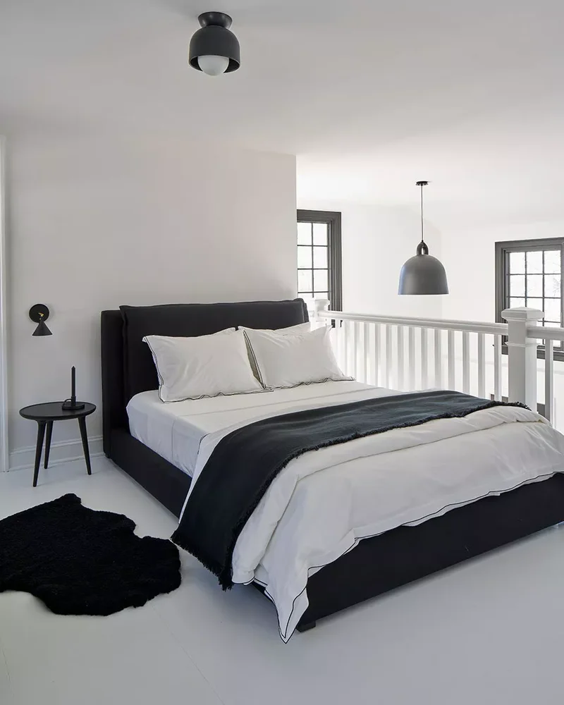 52 Small Bedroom Ideas That Maximize Your Compact Space 18 Stick to Black and White