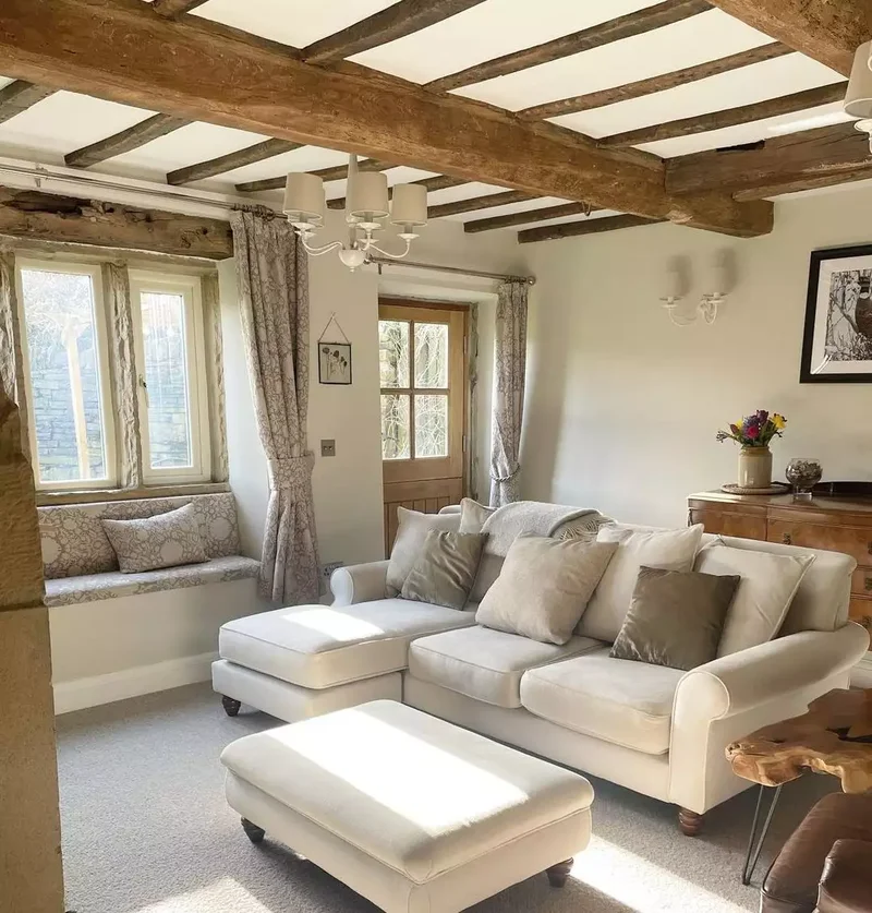 40 Cozy and Inviting Country Living Room Design Ideas 5 Stick to a Neutral Color Palette