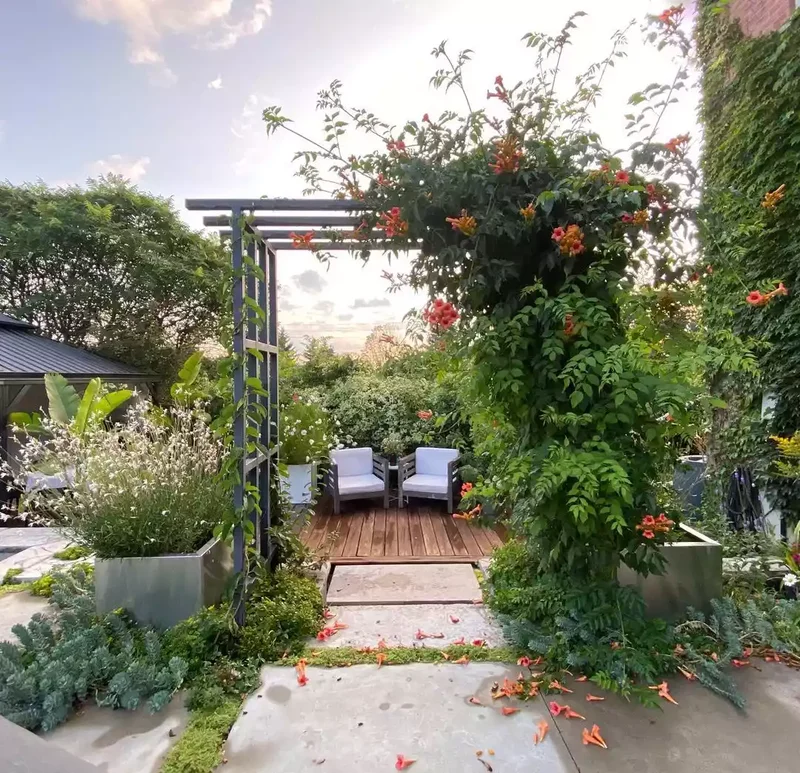 Stone and Wood Patio
