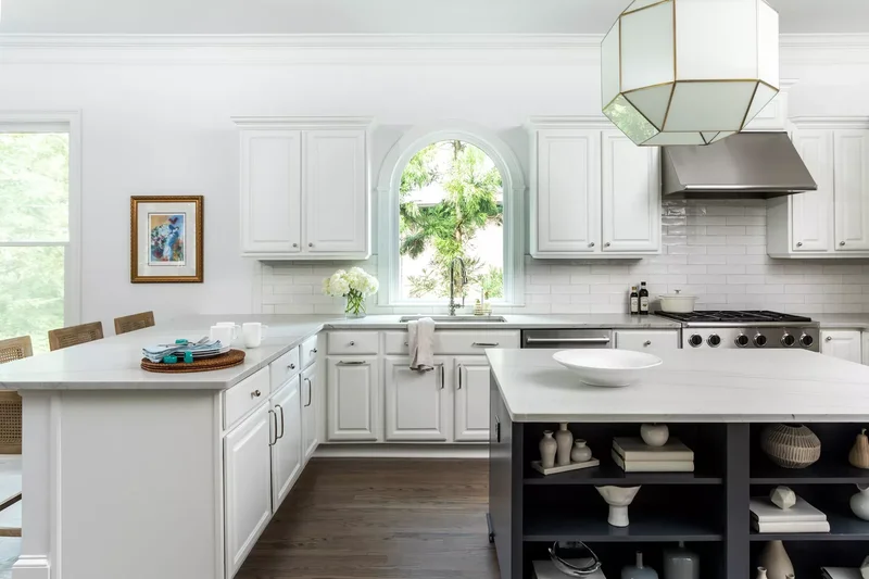 Storage-Filled White and Gold Kitchen
