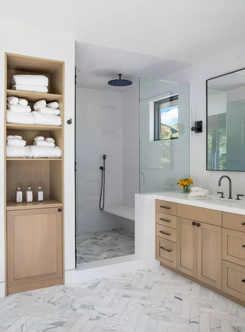 102 Beautiful Bathroom Design Ideas You'll Love to Recreate 44 Storage Wall Nook