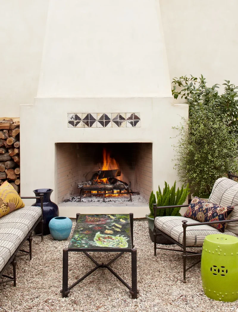 39 Outdoor Fireplace Designs for Your Cozy Retreat Space 30 Stucco Outdoor Fireplace