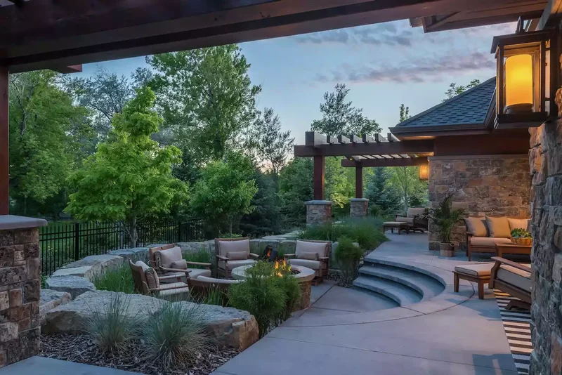 Sunken Patio With Fire Pit