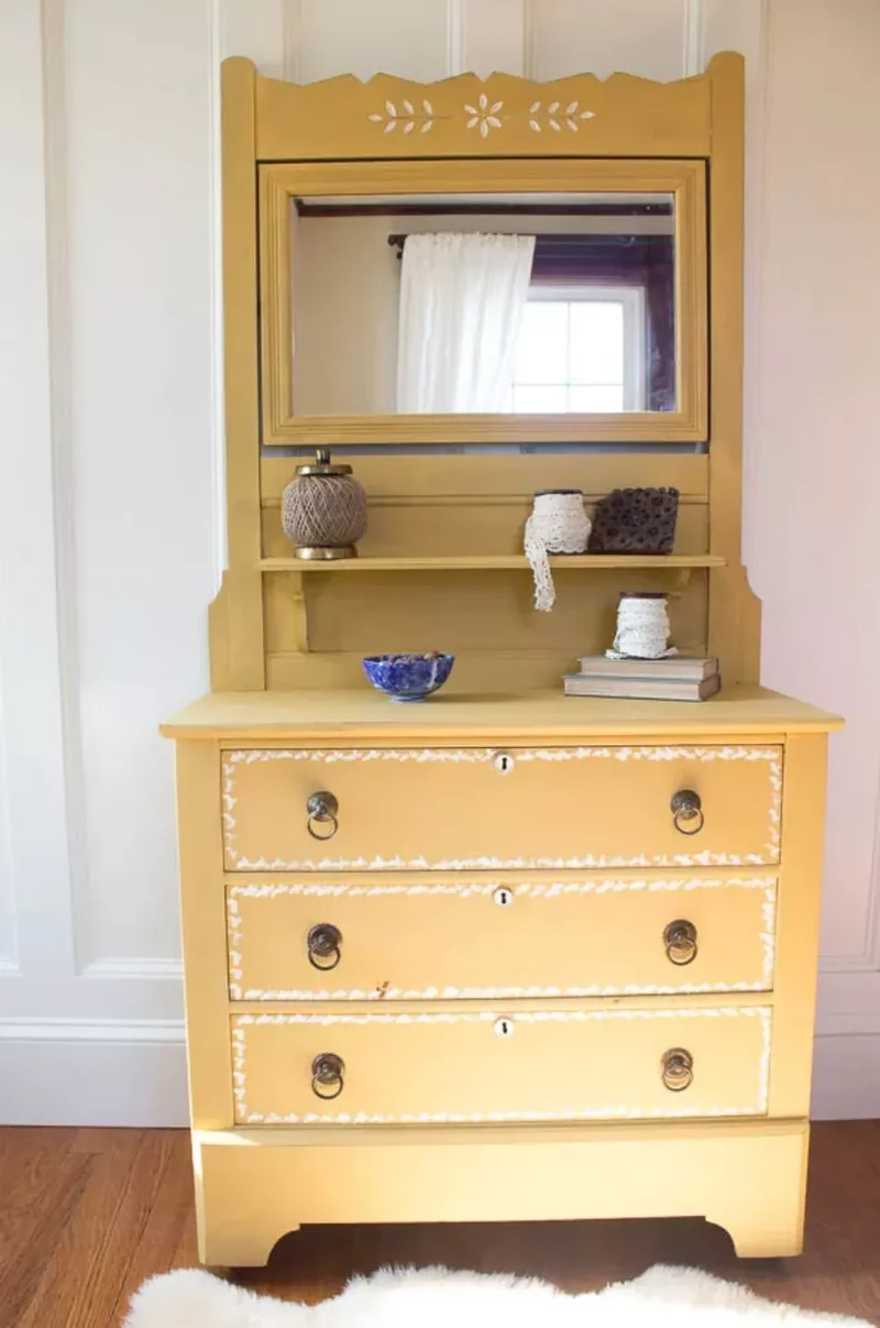 35 Painted Dresser Ideas to Add Style to Your Home 34 Sunny Yellow Dresser
