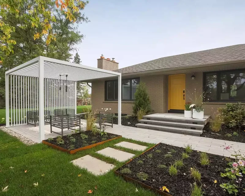 66 Beautiful Patio Landscaping Ideas for Your Outdoor Space 11 Surround the Patio with Flower Beds