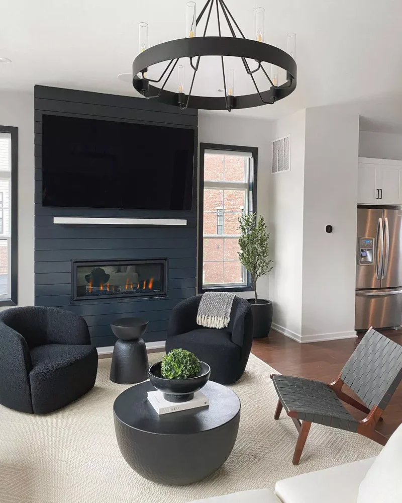 Swap a Black Chimney Breast for Navy