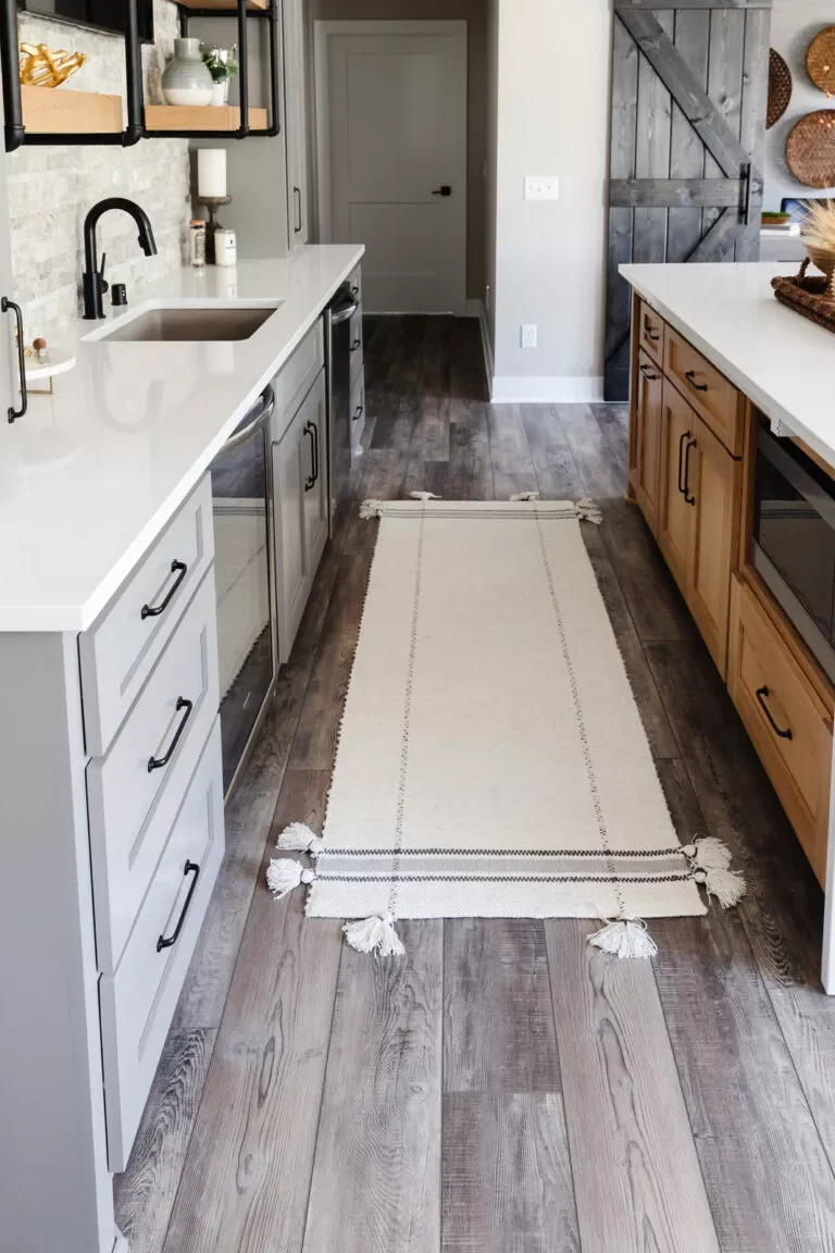 21 Long Kitchen Design Ideas to Make Narrow Spaces Wider 12 Switch Up Cabinet Colors