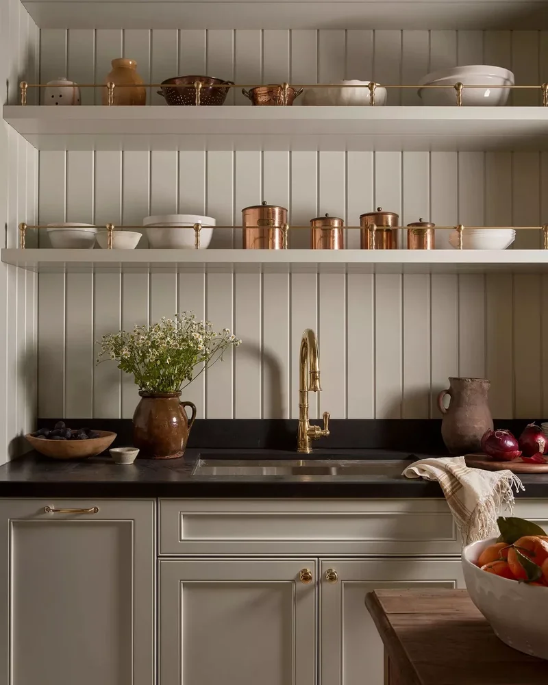 Taupe Shiplap + Brass