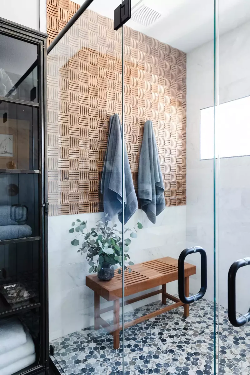 102 Beautiful Bathroom Design Ideas You'll Love to Recreate 31 Textured Wood Tiles