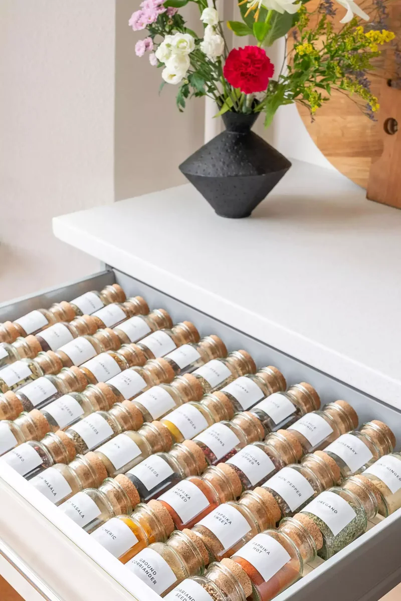 20 DIY Spice Rack Solutions to Eliminate Kitchen Clutter 2 The Easiest Spice Drawer Rack