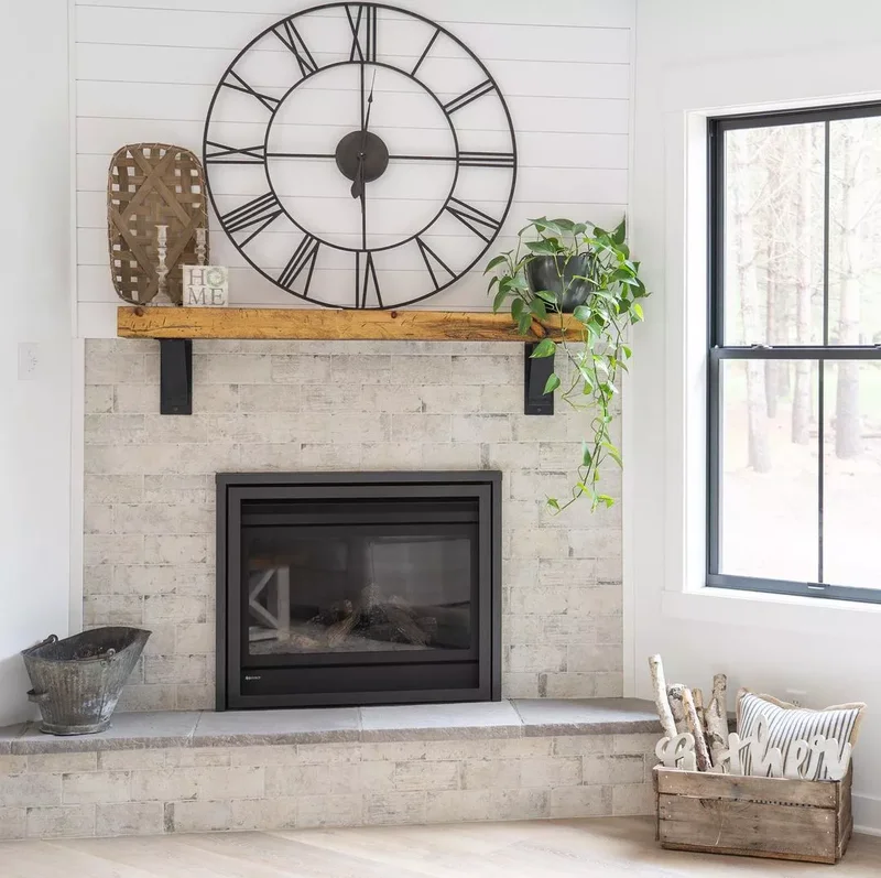 34 Cozy Farmhouse Fireplace Designs to Transform Your Room 32 Throw It Back With a Clock