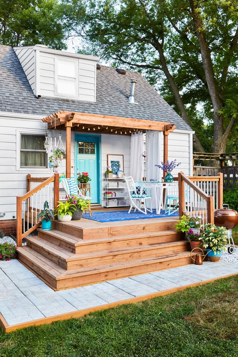 15 Ground-Level Deck Designs for Your Dream Outdoor Retreat 9 Tiered Deck