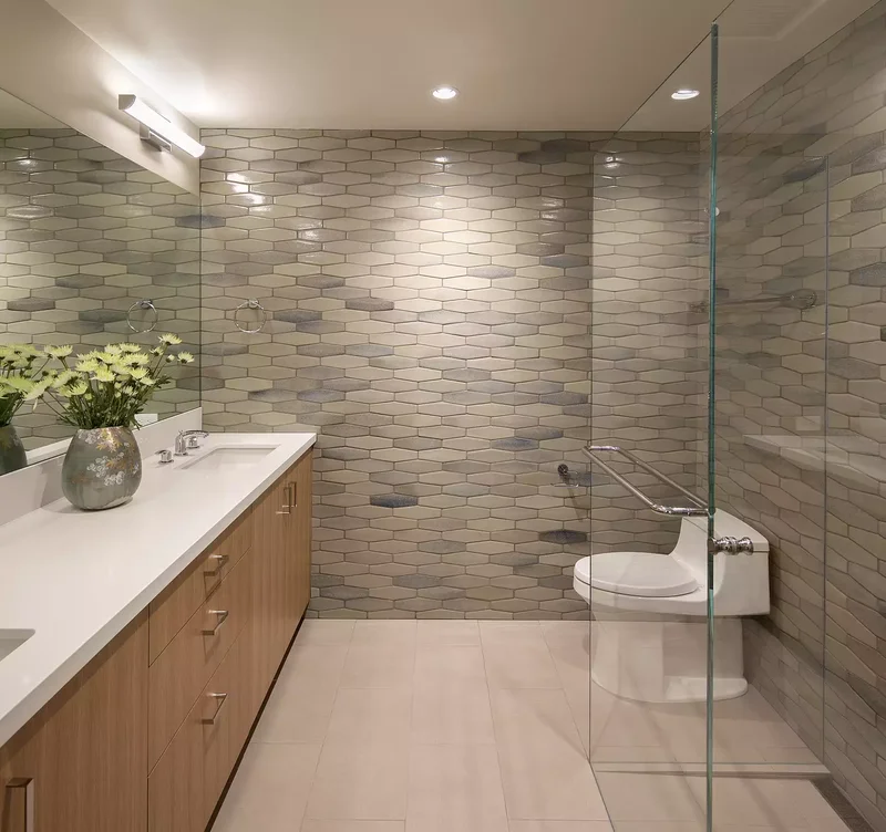 18 Beige Bathroom Designs Every Minimalist Will Adore 2 Tile the Entire Wall