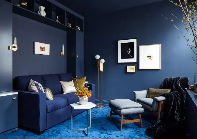 Tonal Blue Living Room
