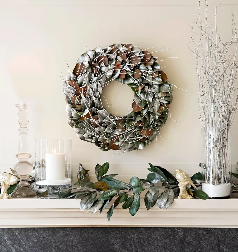 53 Stunning Christmas Mantel Decor Ideas for Your Home 14 Traditional Magnolia Mantel