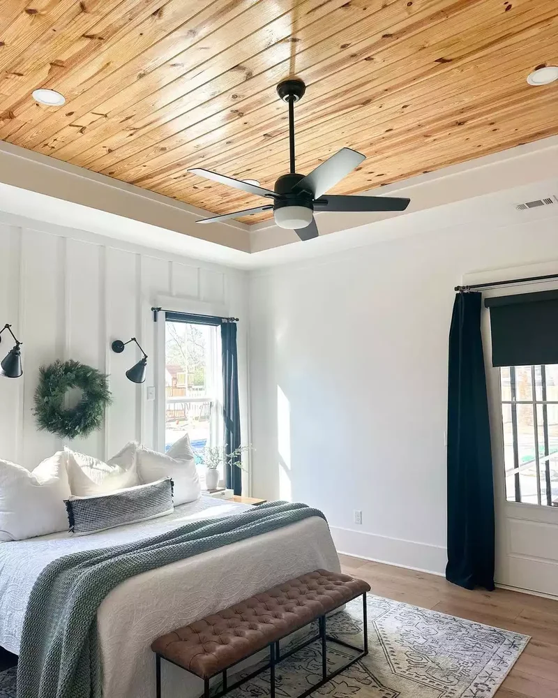 20 Stunning Wood Ceiling Design Ideas for Every Room 12 Transform a Boring Ceiling With a Pop of Wood