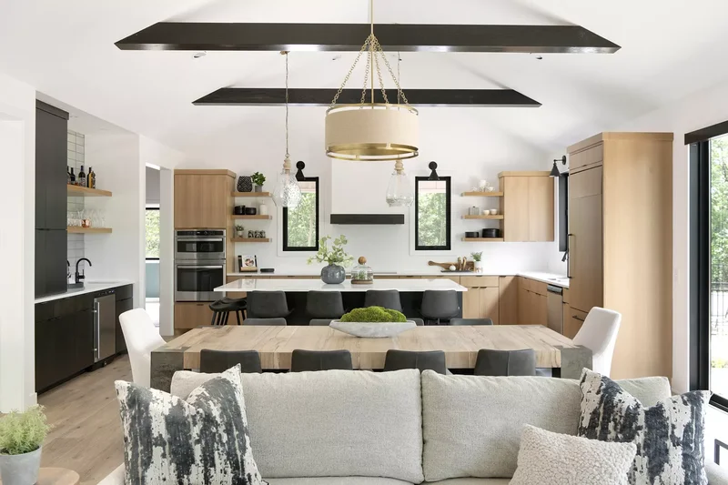 28 Open Kitchen Living Room Designs You're Going to Love 20 Transition With a Dining Table
