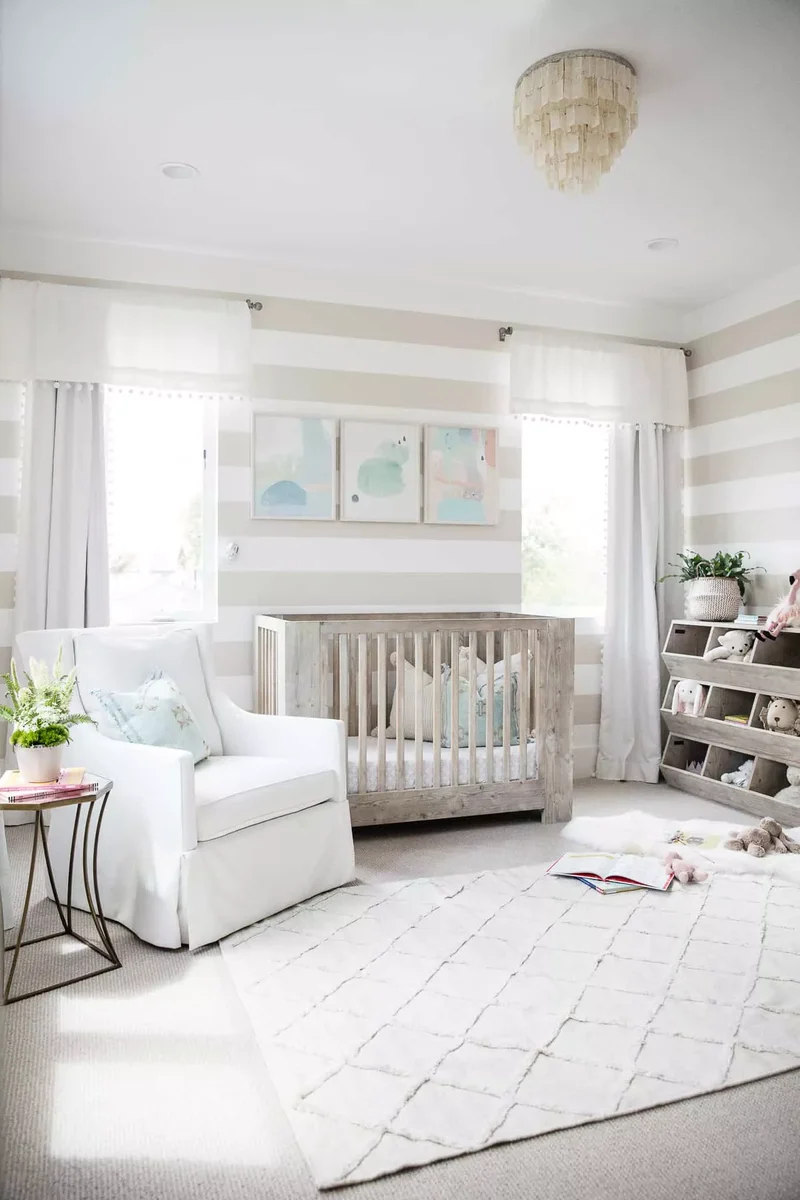 43 Nursery Design Ideas for a Charming Baby Room Space 13 Try Horizontal Stripes